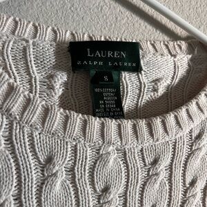 Vintage Lauren Ralph Lauren Soft Cream Cable-Knit Crew Sweater